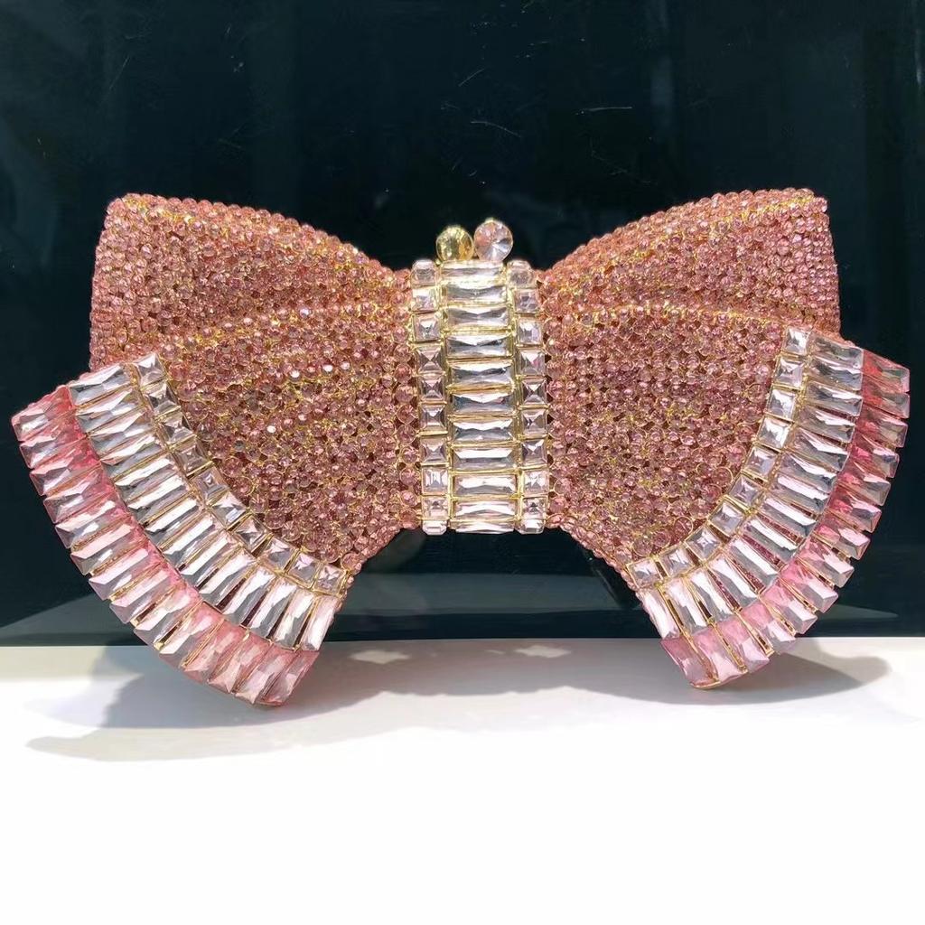 Grüne Schleife Strass-Tasche Kristall-Geldbörse Formelle Abend-Clutches Diamant-Geldbörsen Damen Hochzeits-Ball-Handtaschen Dinner-Ball-Clutch