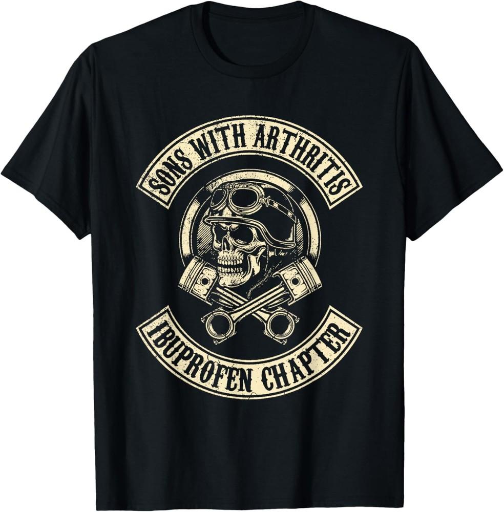 Sons With Arthritis Ibuprofen Chapter Funny Biker Skull T-Shirt Unisex T-Shirt S