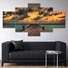 Beautiful Bali Ocean Sea Blue Tropical Palm Tree Canvas Painting Beach Clouds Posters 5 Piece Wall Art for Living Room Decor