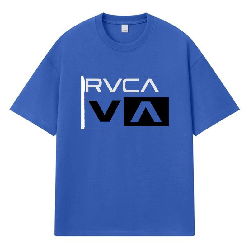 2026 RVCA VA Logo Nadruk Graficzny Streetwear Y2k Harajuku Męskie Damskie Ubrania 100% Bawełna Koszulka Casualowa Oversize Letnia Męska Koszulka