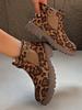 2024 Fashion Buckle Women's Boots Autumn Round Toe Solid Flock Short Barrel Shoes for Women Chunky Heels Large Size Naked Boots