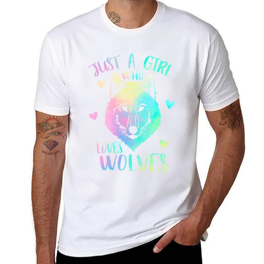 Just a girl who loves Wolves TShirt Summer Holiday Casual Tee