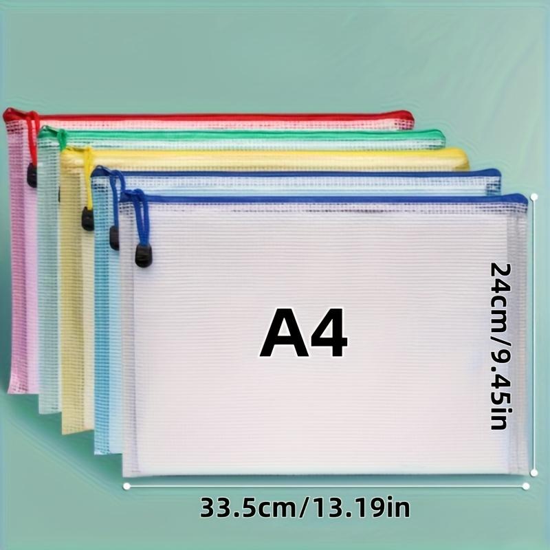 

5pcs - A4/A3 size folder, PVC material transparent file bag, suitable for storing files and miscellaneous items, school storage