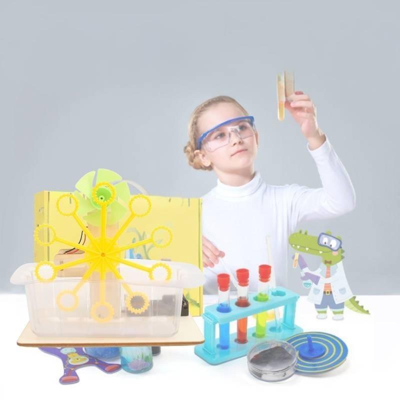 Science Diy Bubble Blower Machine For Kids Wooden Material Assembly Educational Toy