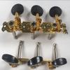 Gold Plated 3+3 Long Position Acoustic Guitar Tuning Pegs with Black Plastic Heads
