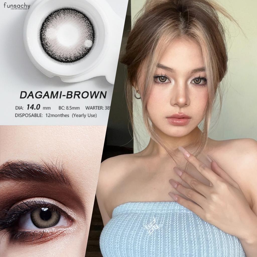 Funsachy 2 buc. Lentile de contact cosmetice Lentile frumoase pentru ochi HAWAII Lentile de contact anuale de culoare naturale
