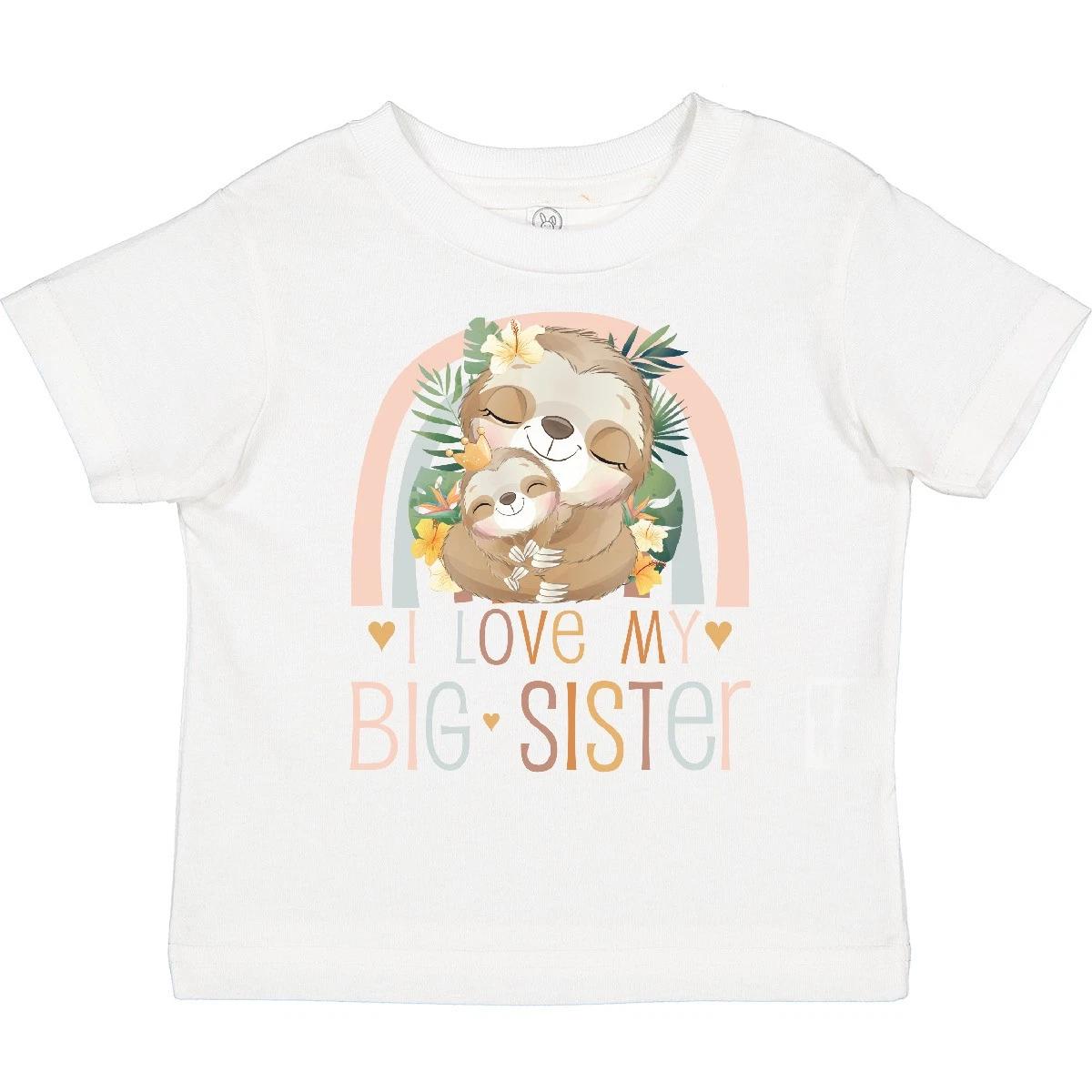 Inktastic Little Sister I Love My Big Sister Toddler kids boys T-Shirt Bestest Sisters Sis 100