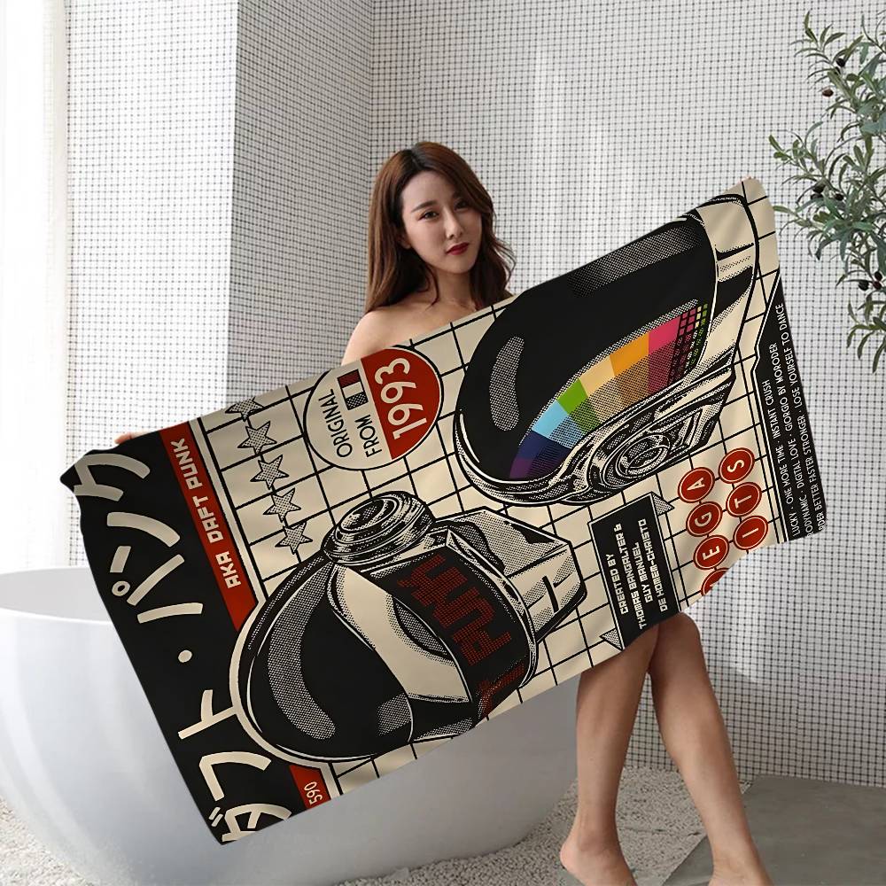 Around The World D-Dafts Punk Microfiber Blanket Quick Drying Beach Towels Oversized Printing Super Absorbent Pool Towel Blanket