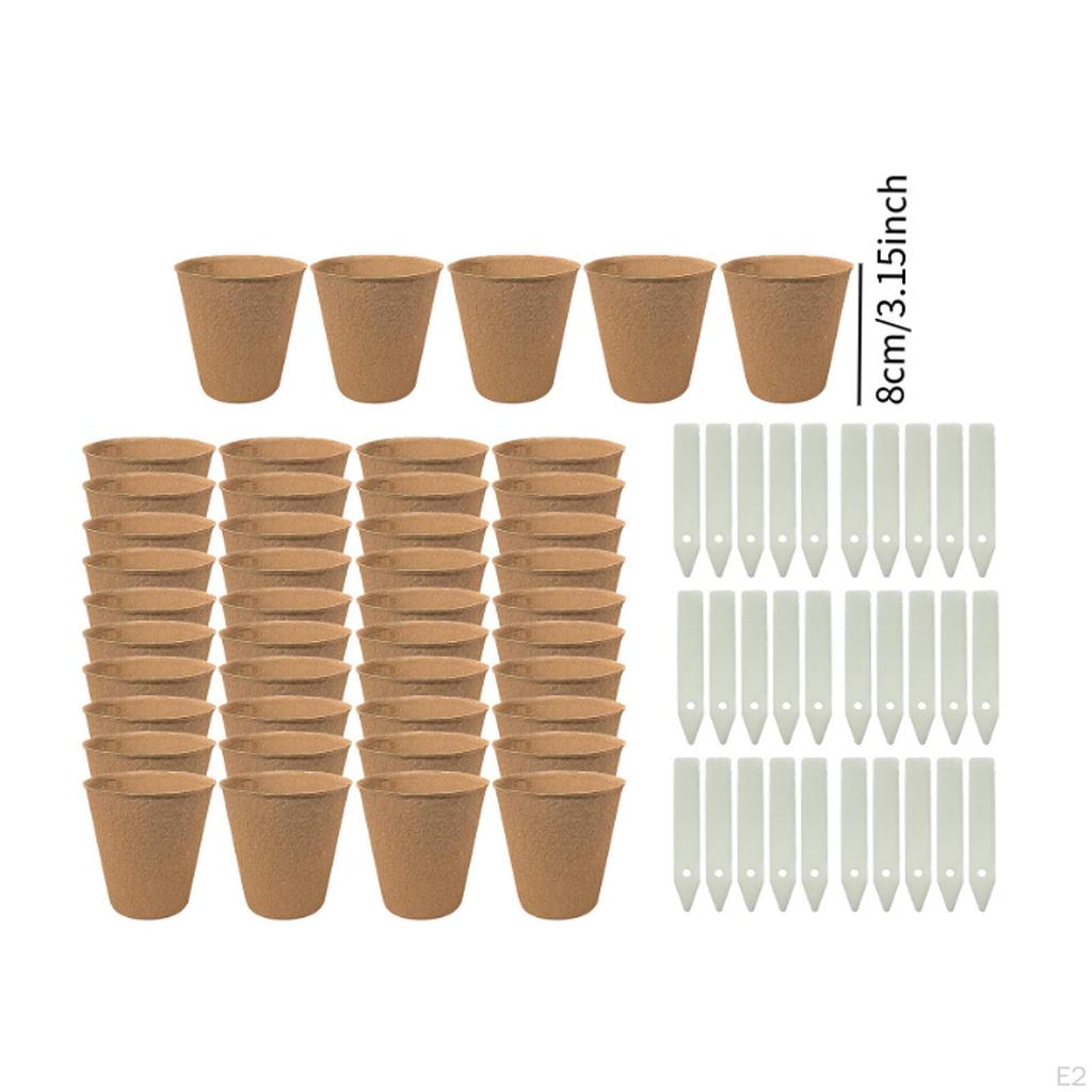 45Pcs Plant Seedling Pots Nursery Lightweight Multipurpose Round Planting Containers