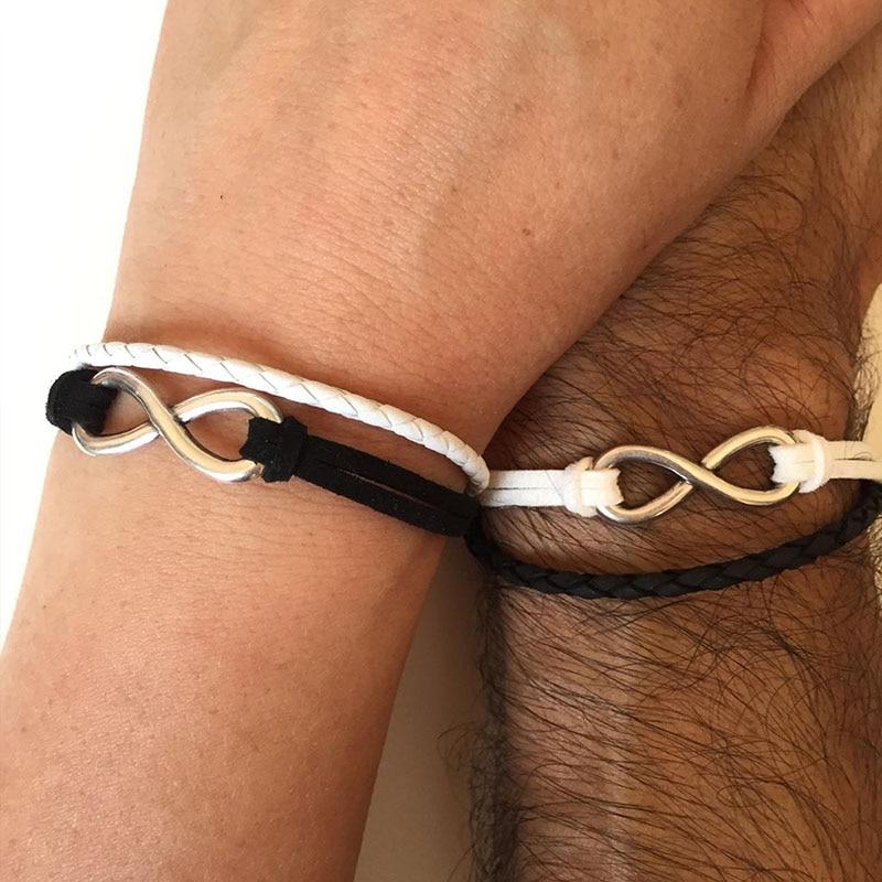 Couples Bracelets Friendship Love Cuff Moon And Sun Leather Braid Present Present Adjustable Current Voguish Fashionable InnovativeTrendy Cuff