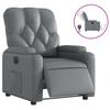 Vidaxl Electric Recliner Armchair, Grey, Upholstered with Faux Leather