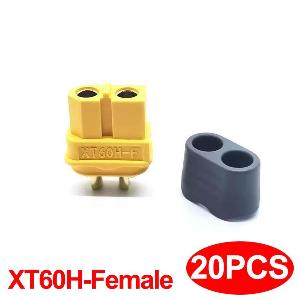 XT60H (XT60 Upgrade) Connectors, XT60H Male Female Bullet Connectors Plugs with Sheath for Lithium Battery RC Planes Car