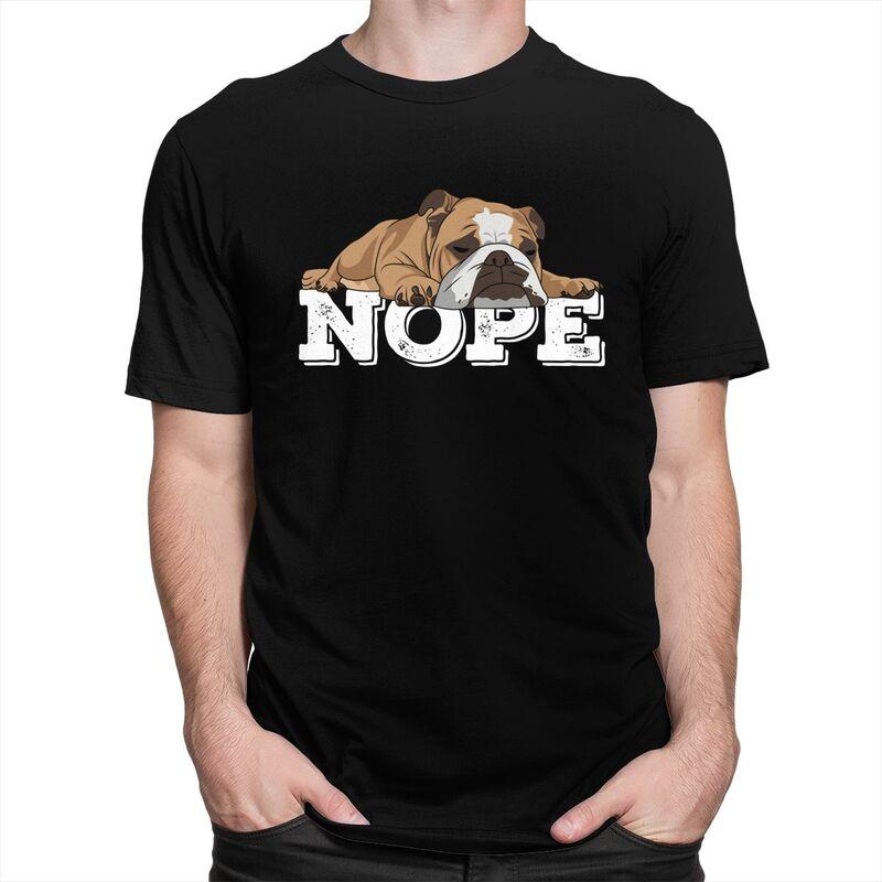 Custom French Bulldog Says Nope T Shirt Men Short Sleeve Pure Cotton Tshirt Casual Funny Animal Dog Tees Fashion Tshirt