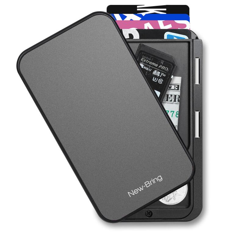 NEW Card Holder Mens Purse Carbon Fiber Minimalist Rfid Wallets for Credit Cards Bank Business ID Card Holder Case Cards Boxs Change Coin Holders