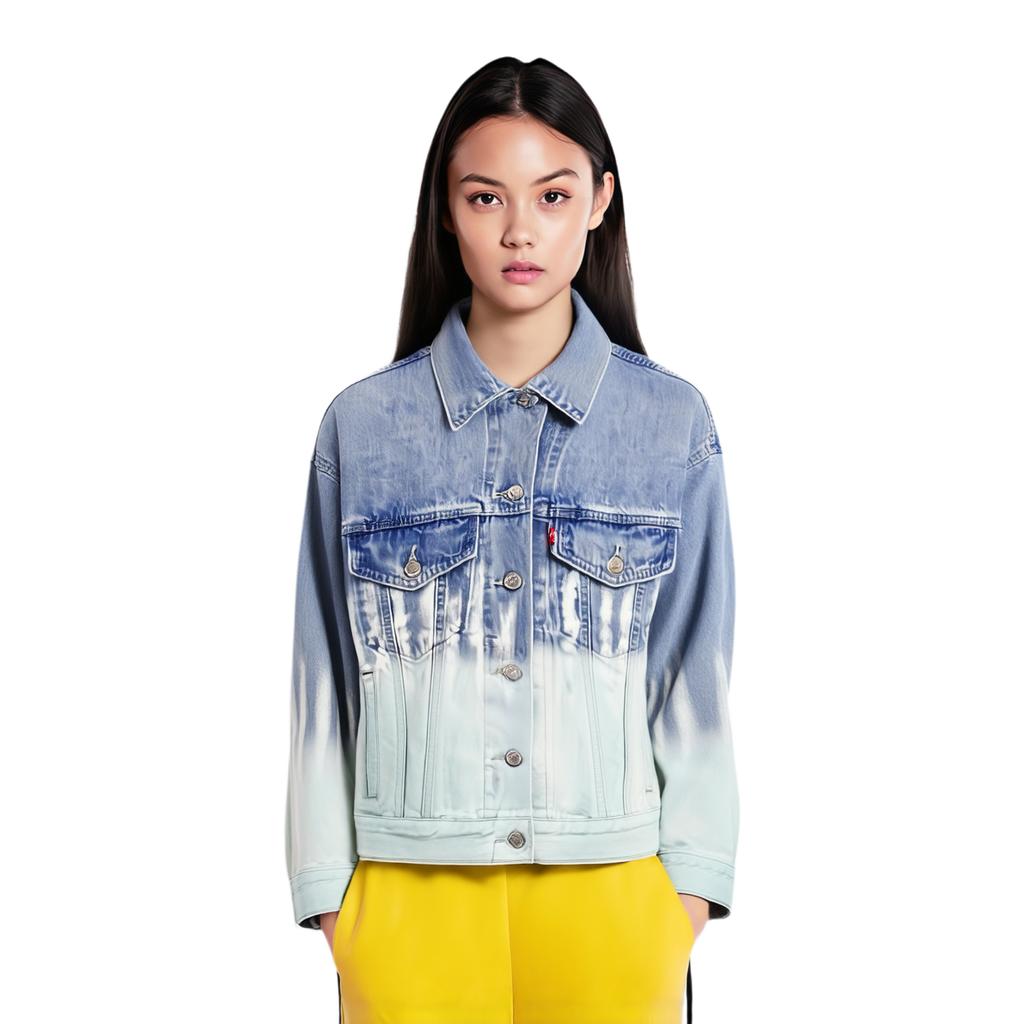 Levis Cool Series American Vintage Loose Casual Lapel Long Sleeve Denim Jacket Women Jackets Light-Blue 002Z0-0000
