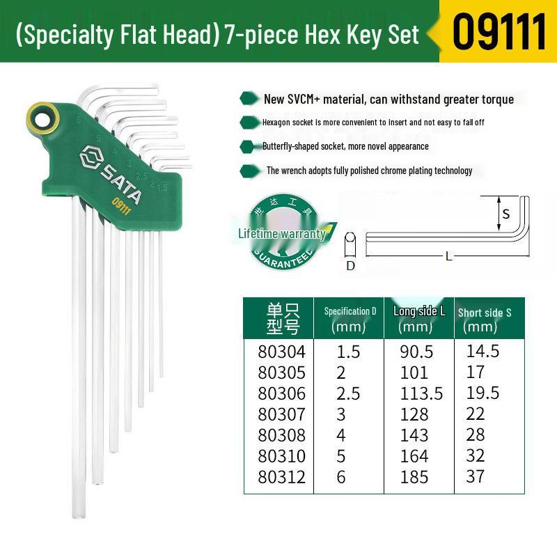 SATA Hex Key Set: Manual Six-Sided Screwdriver Tools