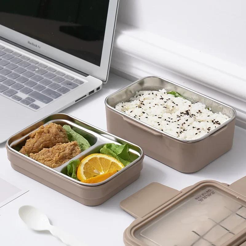 Large Capacity Portable Two - Layer Stainless Steel Food Container Bento Box for Kids School Office Lunch Containers