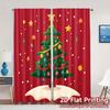 2pcs,Curtains Christmas Tree Decorations Garland (2) Modern Modern Curtain Polyester Curtains Art Deco Festive Ldeal for Living