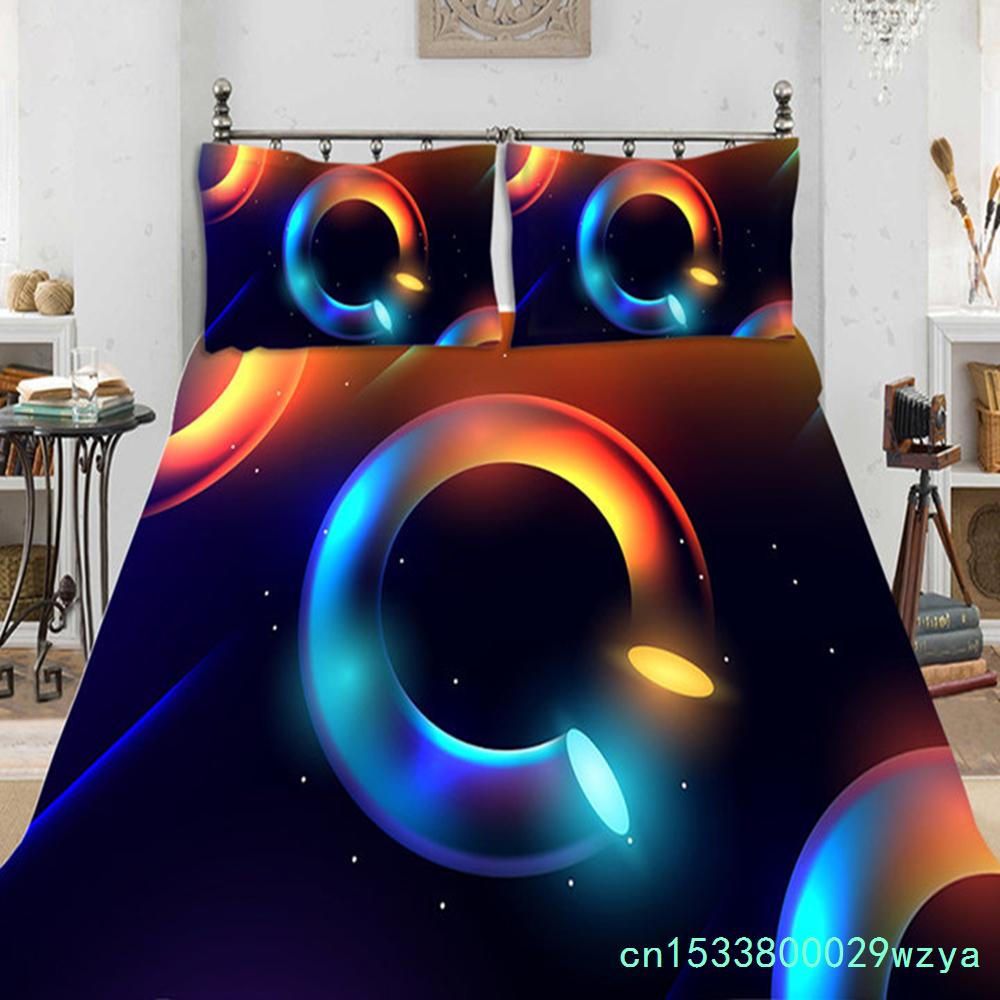 Set Huse Pilote Geometrice Set Lenjerie de Pat Vârtejuri Psihedelice Ochi Microfibră Model Abstract Colorat Husa Pilotă cu Fețe de Pernă