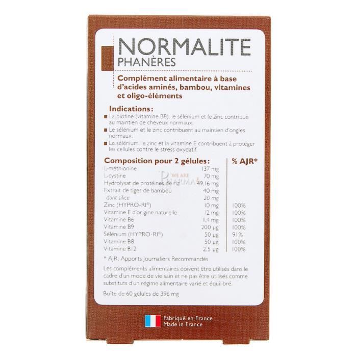 Codifra Normalite Phaneres 60 gélules