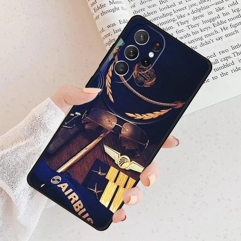 Airplane Pilot Epaulette Phone Case For Samsung Galaxy S23 S21 S20 FE S24 S22 Ultra Note20 S10 S9 S8 Plus A40 A52 A12 A13 A53