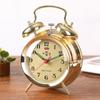 Vintage-style Metal Alarm Clock with Horseshoe Bell Sound, Spring-Wound for Students