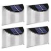 4 Stück Set Edelstahl Solarstrom LED Wandleuchte Lichtsteuerung für Gartenhofbeleuchtung