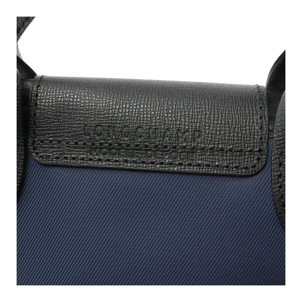 Longchamp Le Pliage Energy 17 Chiusura a Scatto con Zip Manico Corto Tela con Bordi in Pelle Mini Borsa a Spalla Borsa da Donna Blu 1500HSR006