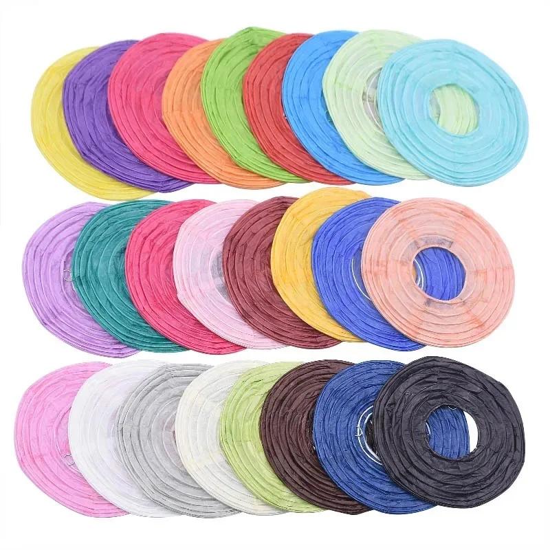 4/6/8/10/12/14/16inch Chinese Paper Ball Lampion Hanging White Wedding Decoration Paper Lanterns Lampshade Birthday Party Decor