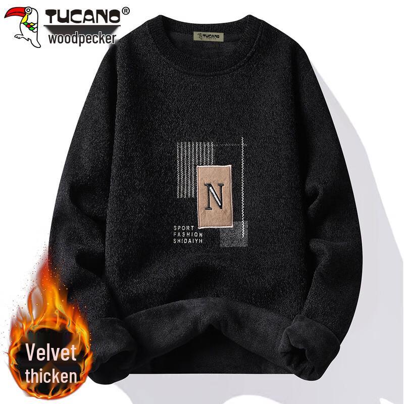 

TUCANO Men s Plush Lined Winter Round Neck Sweater XL