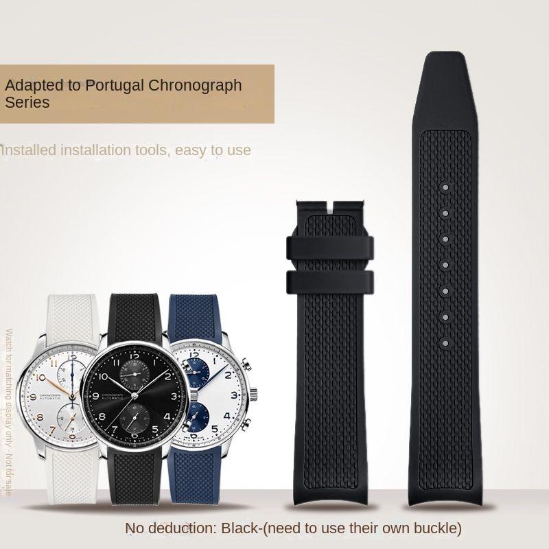 

Новый изогнутый металлический плетеный ремешок из фторкаучука FKM для IWC Portugal IW371609 Серии 1620 Фторкаучуковый браслет для часов Ремешок для часов 20 мм 20mm