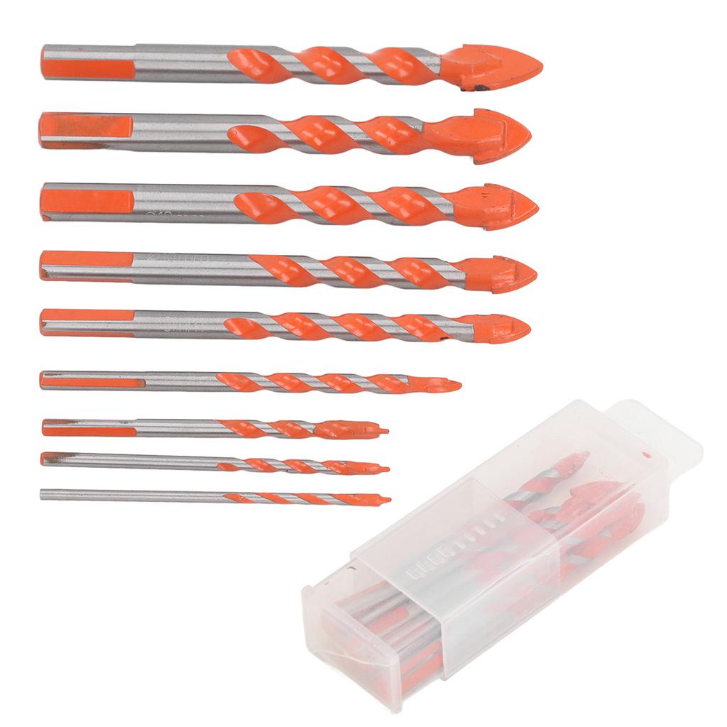 9Pcs Masonry Drill Bits Set Cemented Carbide Industrial Strength Carbide Tip for Wood Ceramic Tile