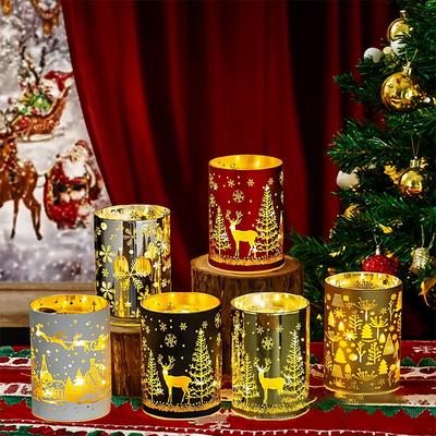 Weihnachtsserie Neujahrs-Dekorations-Kerzenhalter-Tassen Benutzerdefinierte Raumdüfte Geburtstagsgeschenke Rentier