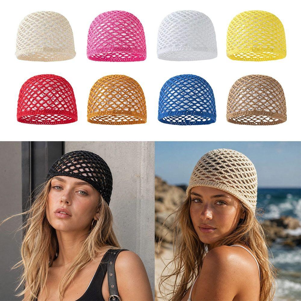Cappello lavorato a maglia traforato Cappello all'uncinetto traforato Berretto alla moda Donna