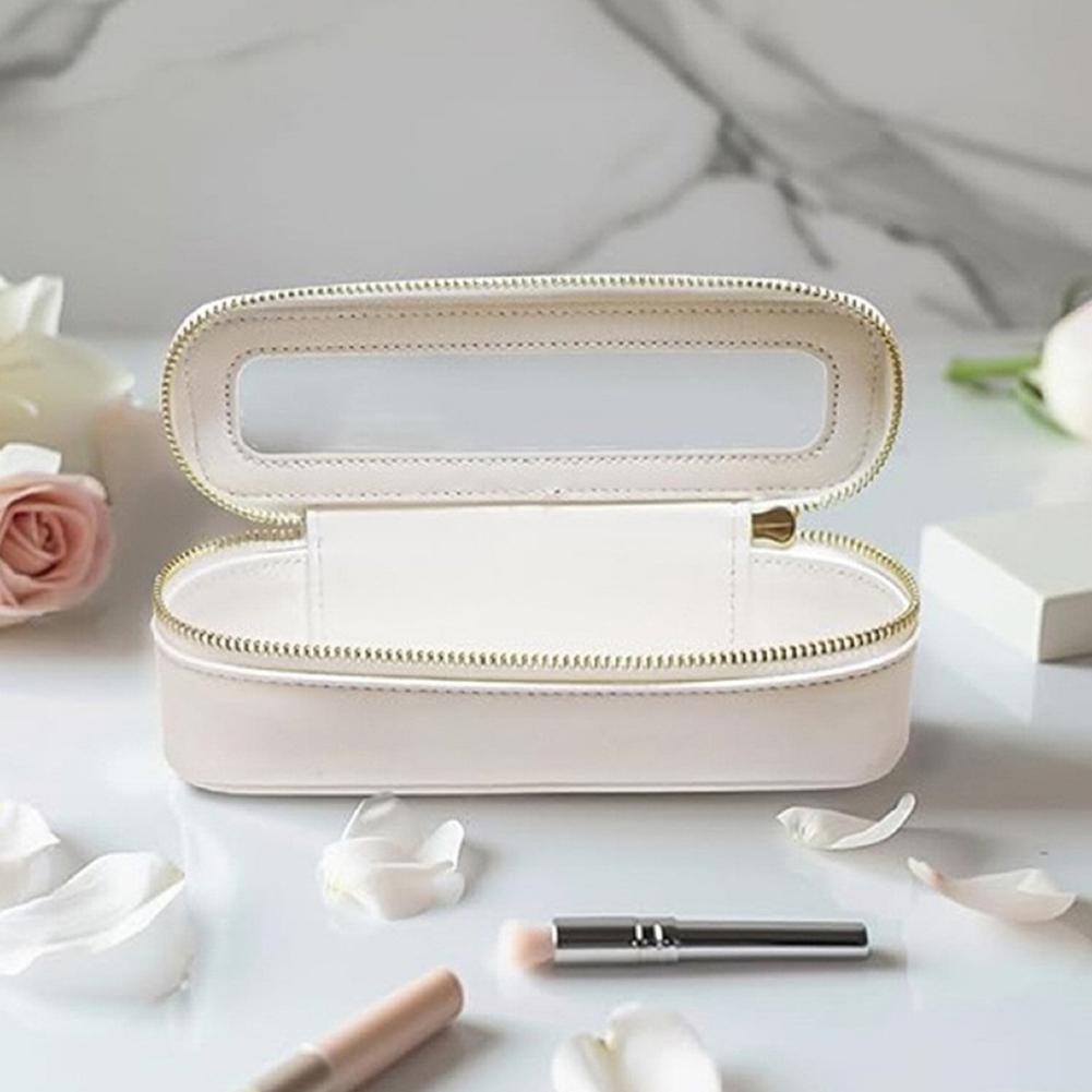 Damska PU Torba na Pędzle do Makijażu Etui na Pędzle do Makijażu Przezroczysta Przenośna Kosmetyczka Podwójny Zamek Błyskawiczny Torba Podróżna do Prania Torba Podróżna na Przybory Toaletowe