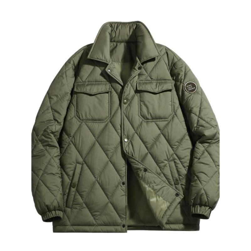 Winter Cotton-padded Men Coat Fashion Winter Lapel Cotton-padded Jacket Men Tooling Long Sleeve Warm Cotton-padded Jacket Men Clothing.