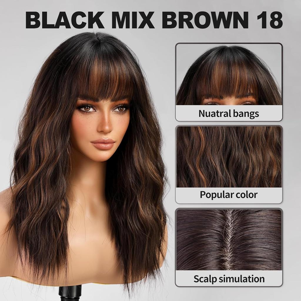 Perucă Bob ondulată cu breton Peruci ondulate scurte pentru femei Peruci Bob sintetice rezistente la căldură stil Bob