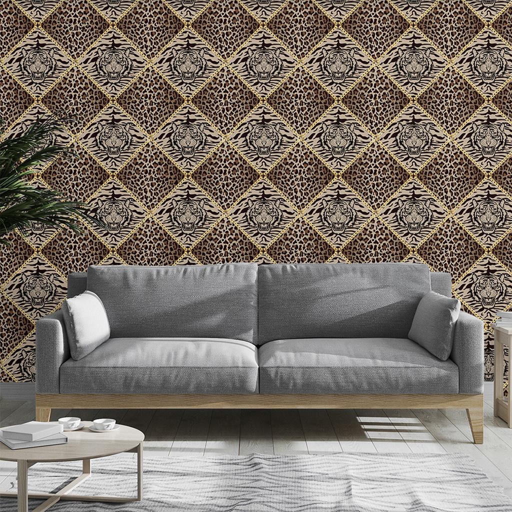 3D Wallpaper Tiger and Peacock Pattern Wallpaper Self Adhesive Bedroom Living Room Dormitory Decor Wall Mural Wardrobe Sticker