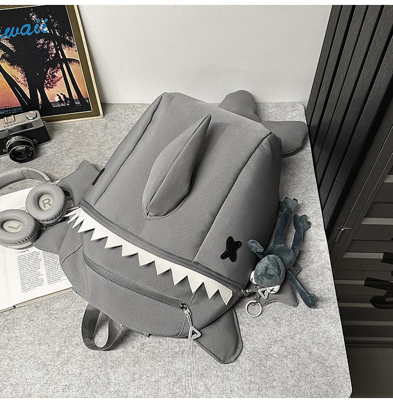 Schoolbag Personalized Shark Backpack Men's and Women's Trend Brand Cartoon Cute Large Capacity College Student School Bag Outdoor Mountaineering