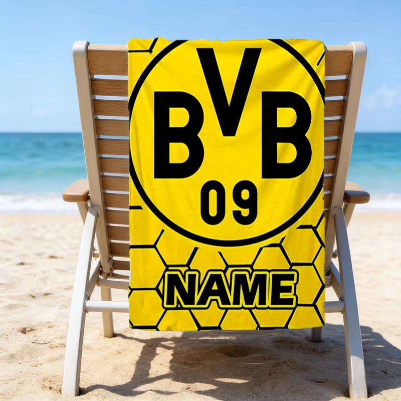 1pc Football28 Beach Towel with Custom Name, Beach/Swimming/Bath/Picnic/Camping Towel, Suitable for Seaside Beaches