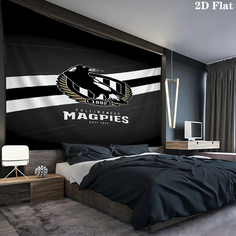 Collingwood Football Club Wandteppich Ästhetisches Wandbehang Gedruckter Stoffdecke Dekorative Wandteppiche für Schlafzimmer Wohnzimmer Heimdekoration