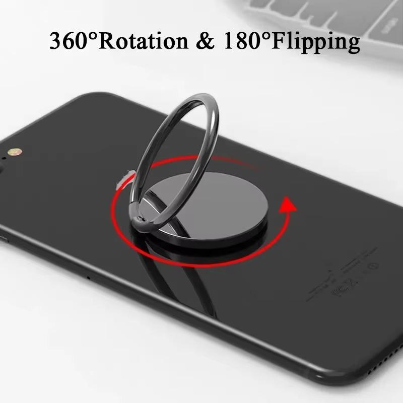 2PCS Finger Ring Phone Stand Holder 360° Rotating Adjustable Back Sticker Stand for IPhone15 Samsung Universal Phone Accessories