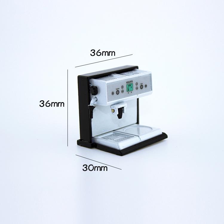 52DOLLHOUSE Miniature Dollhouse Accessories: Black & Deep Red Coffee Machine D221