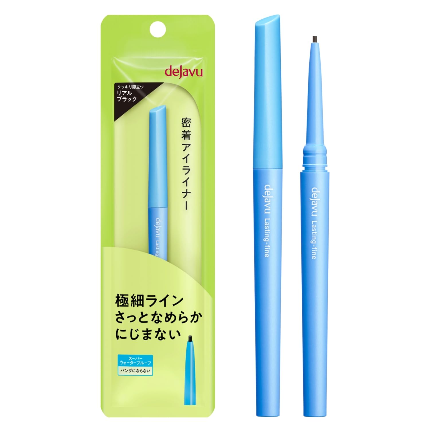 dejavu Lasting Fine Eyeliner, Ultra-Fine Cream Pencil, 1 Real Black, Pencil Eyeliner, Ultra-Fine Tip