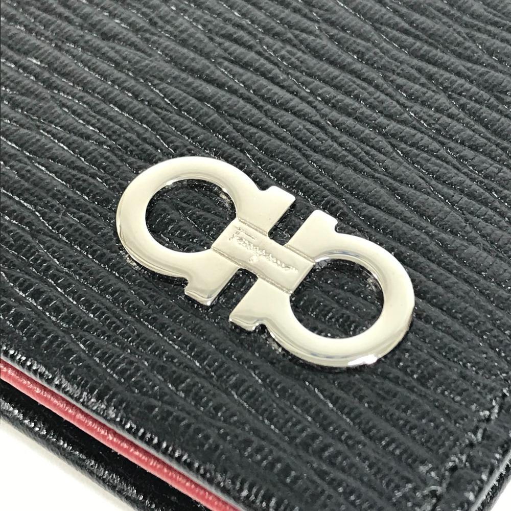 Salvatore Ferragamo Gancini logo Business Card Holder Pass Case Folded Card Case