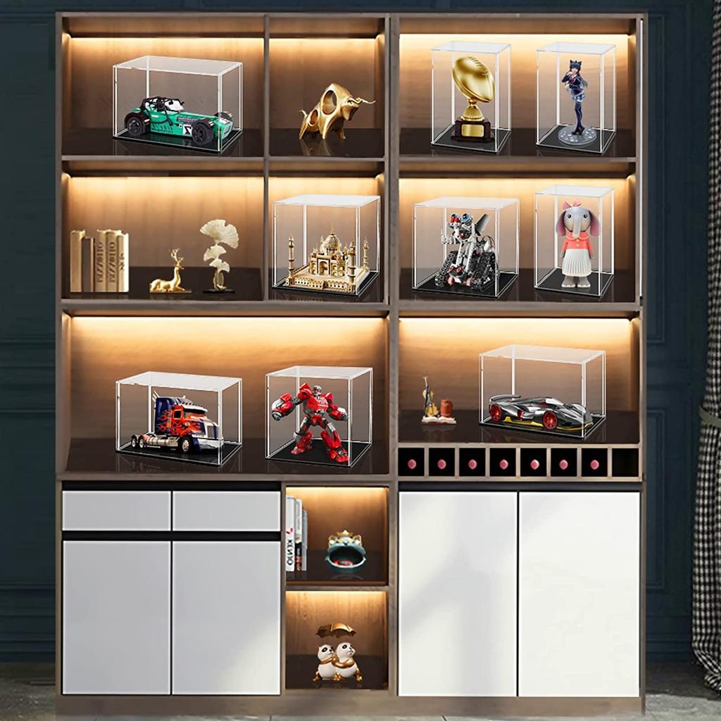 Clear Acrylic Display Case for Figures/Toy/Collectibles/Car Model Countertop Box Organizer Stand Dustproof Protection Showcase