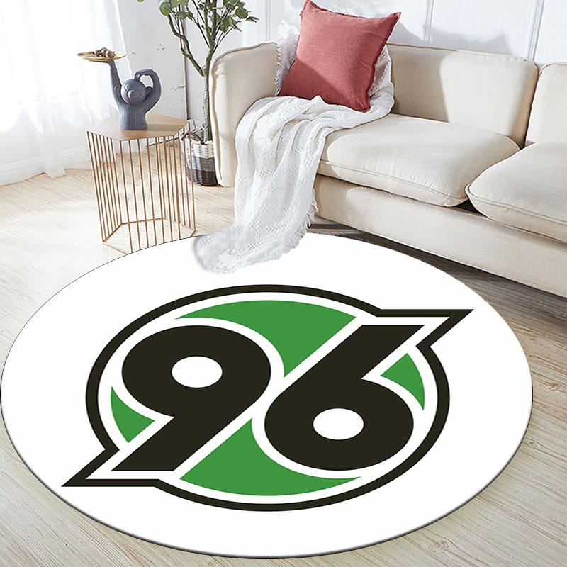 Hannover 96 FC Bedruckter Runder Teppich, Rutschfester Waschbarer Kreis-Teppich für Wohnzimmer Schlafzimmer Spielzimmer, Sportfan Dekoration, Feiertags-Geburtstagsgeschenk