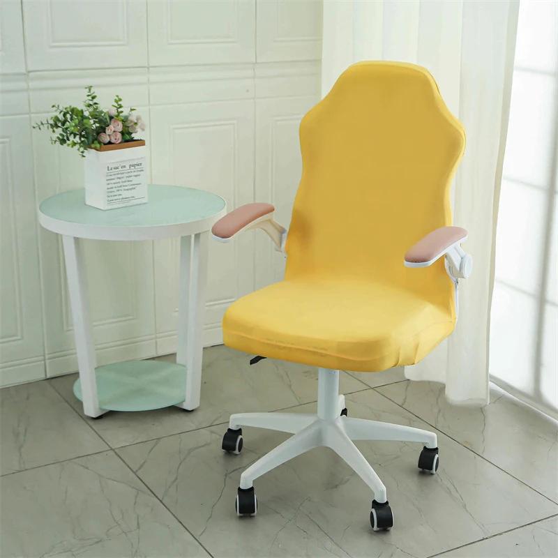 Elastic Gaming Chair Cover Jacquard Breathable Stretch Dustproof Seat Protector Swivel Computer Armchair Slipcovers Home Office