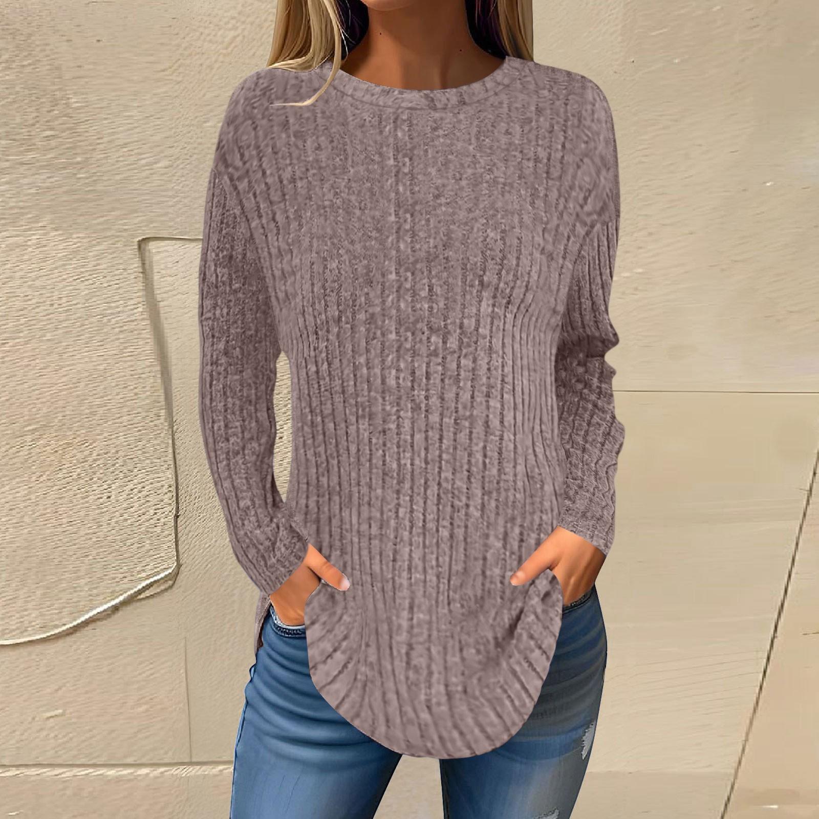 

Womens Long Sleeve Work Shirts Tops Fall Fashion Lightweight Sweaters Business Casual Blouses XXL светло-коричневого