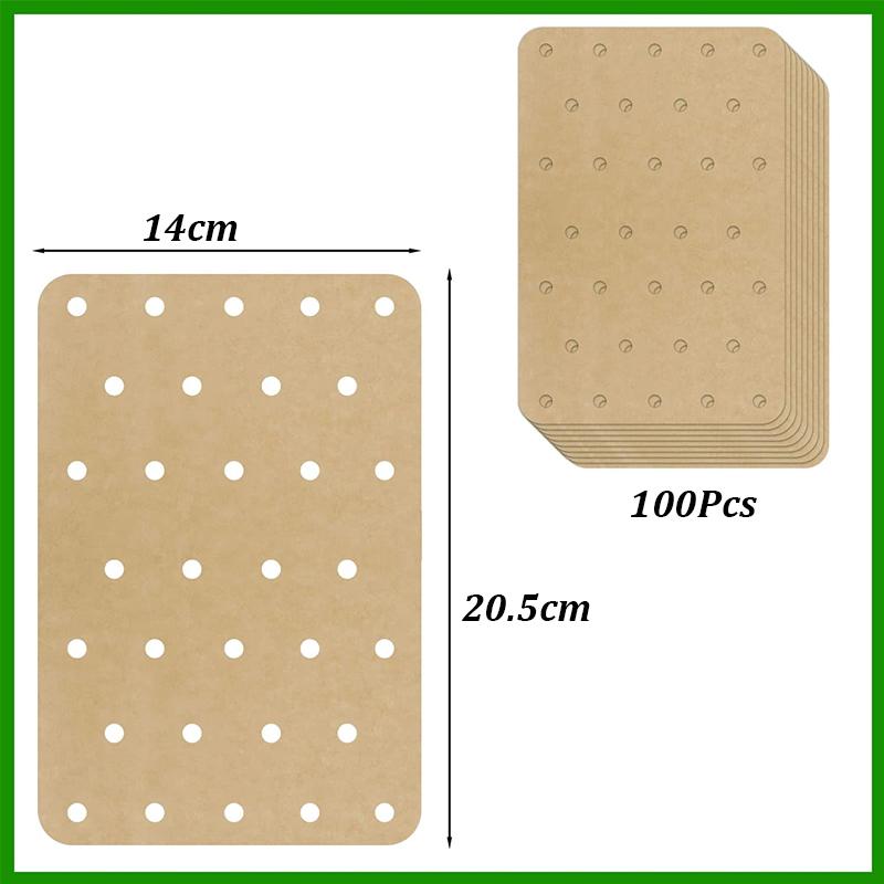 100Pcs Air Fryer Paper Disposable Non-Stick Kitchen Baking Oil-proof Paper Micro-wave Barbecue Oven Fryer Papers Steamer Paper